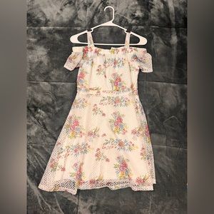 White and floral dress